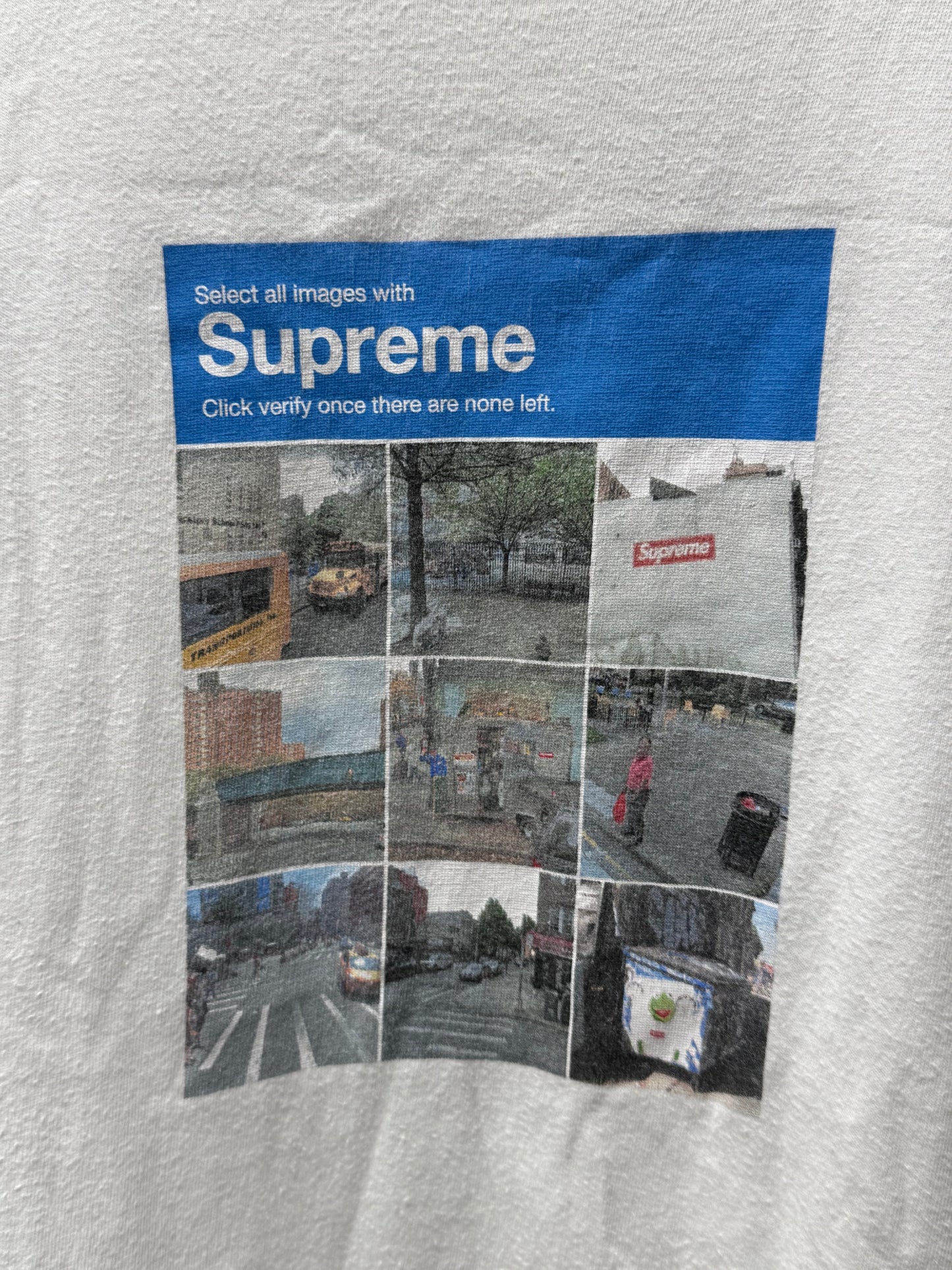 AW2020 Supreme ‘Captcha Verification’ White Graphic T-Shirt