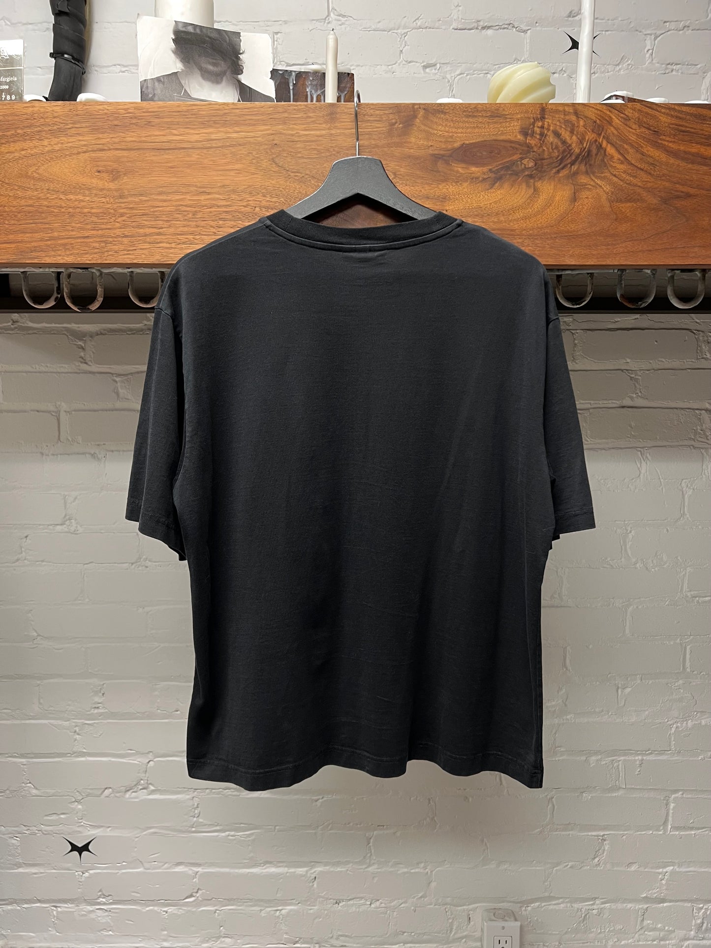 Acne Studios Basic Black Cotton Cropped Fit Boxy T-Shirt