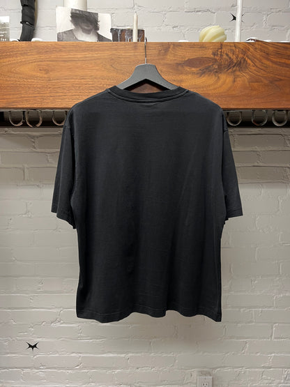 Acne Studios Basic Black Cotton Cropped Fit Boxy T-Shirt