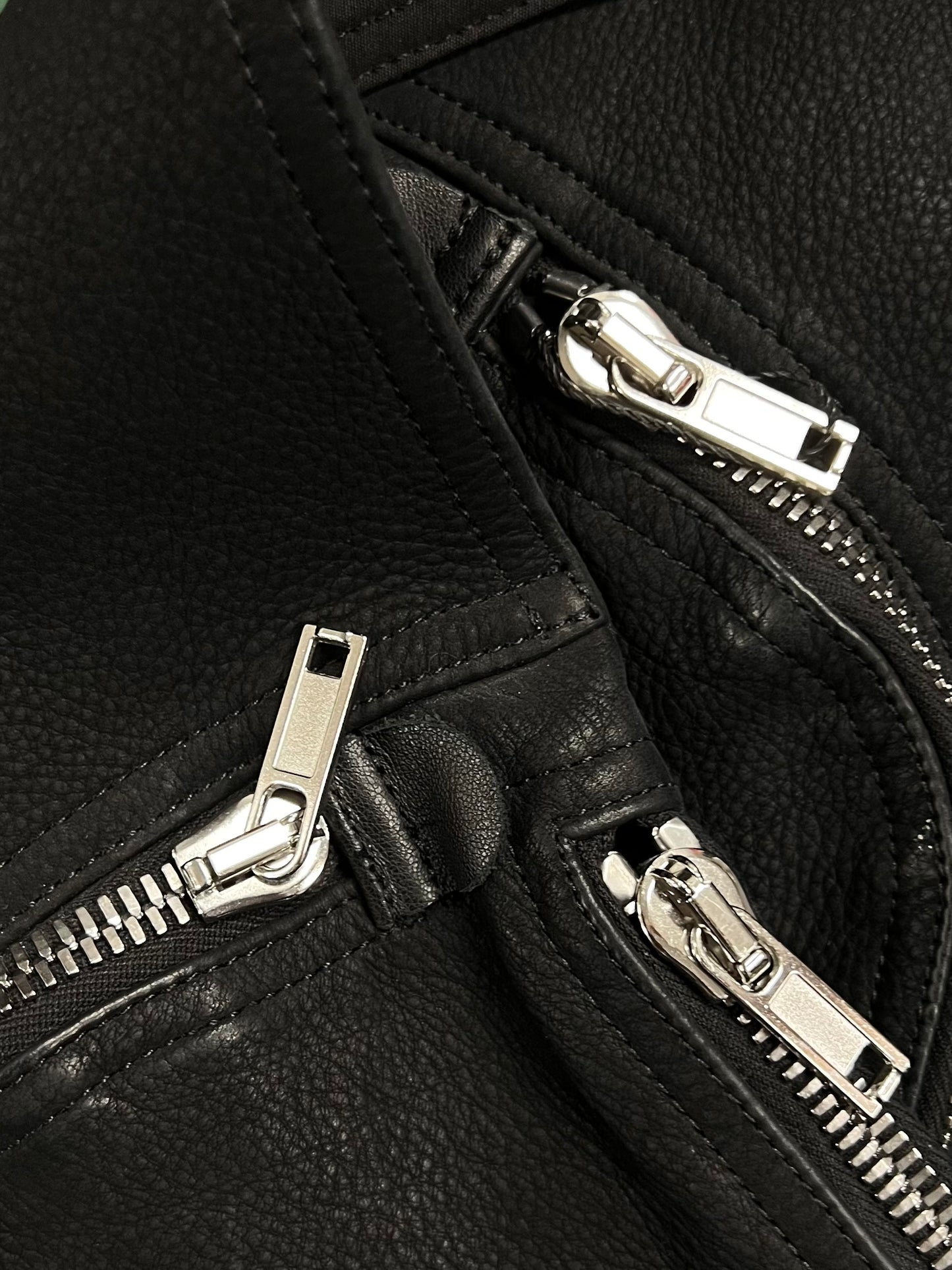 SS2024 Rick Owens ‘Lido’ Black Leather Bauhaus Cargo Vest