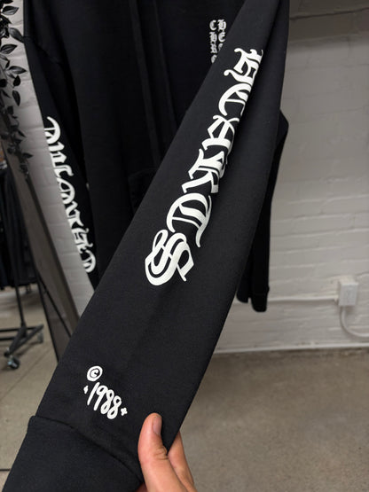 Chrome Hearts 1998 ‘Scroll Logo’ Black Pullover Hoodie