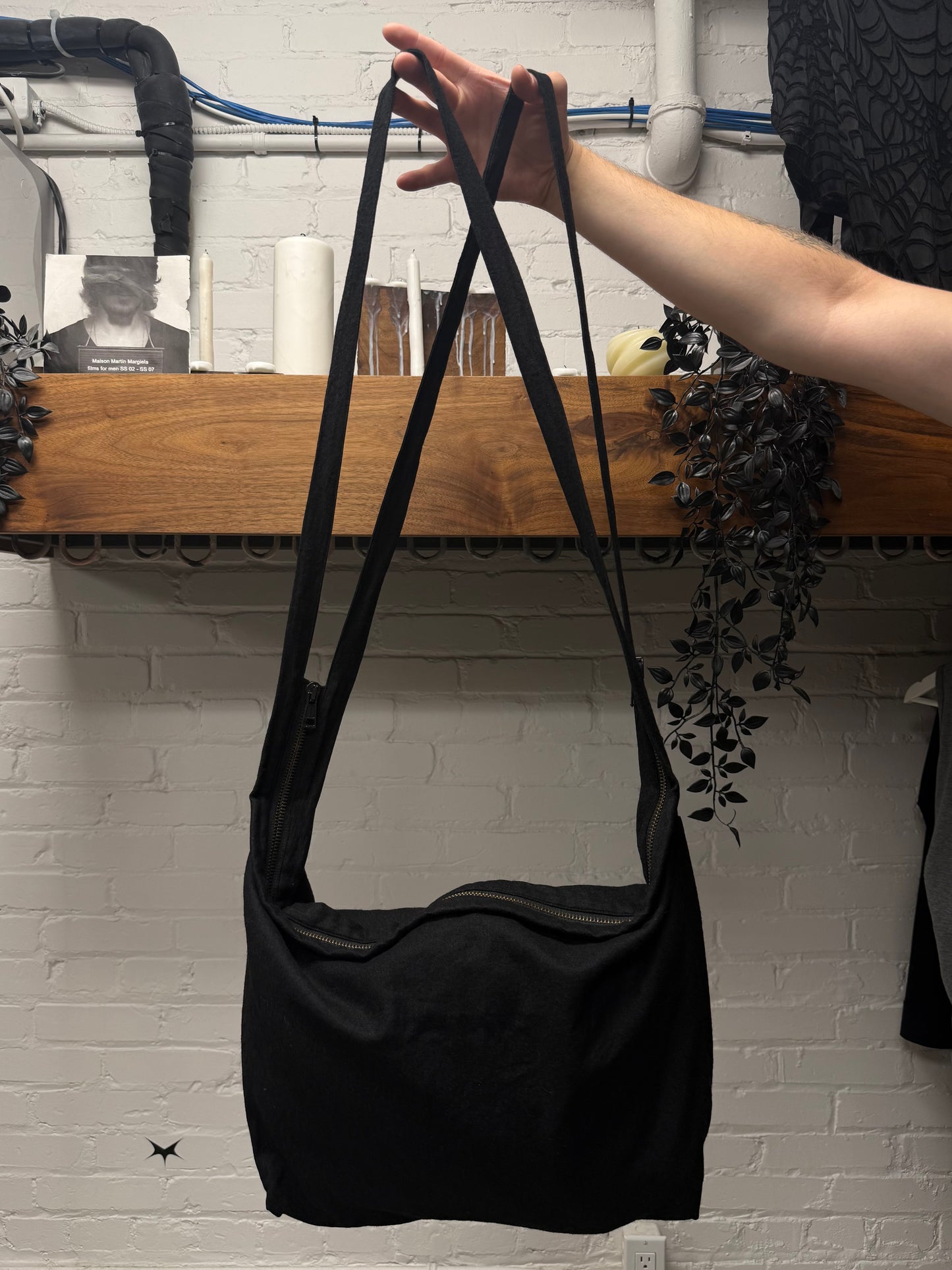Ann Demeulemeester Black Crossbody Sling Messenger Bag