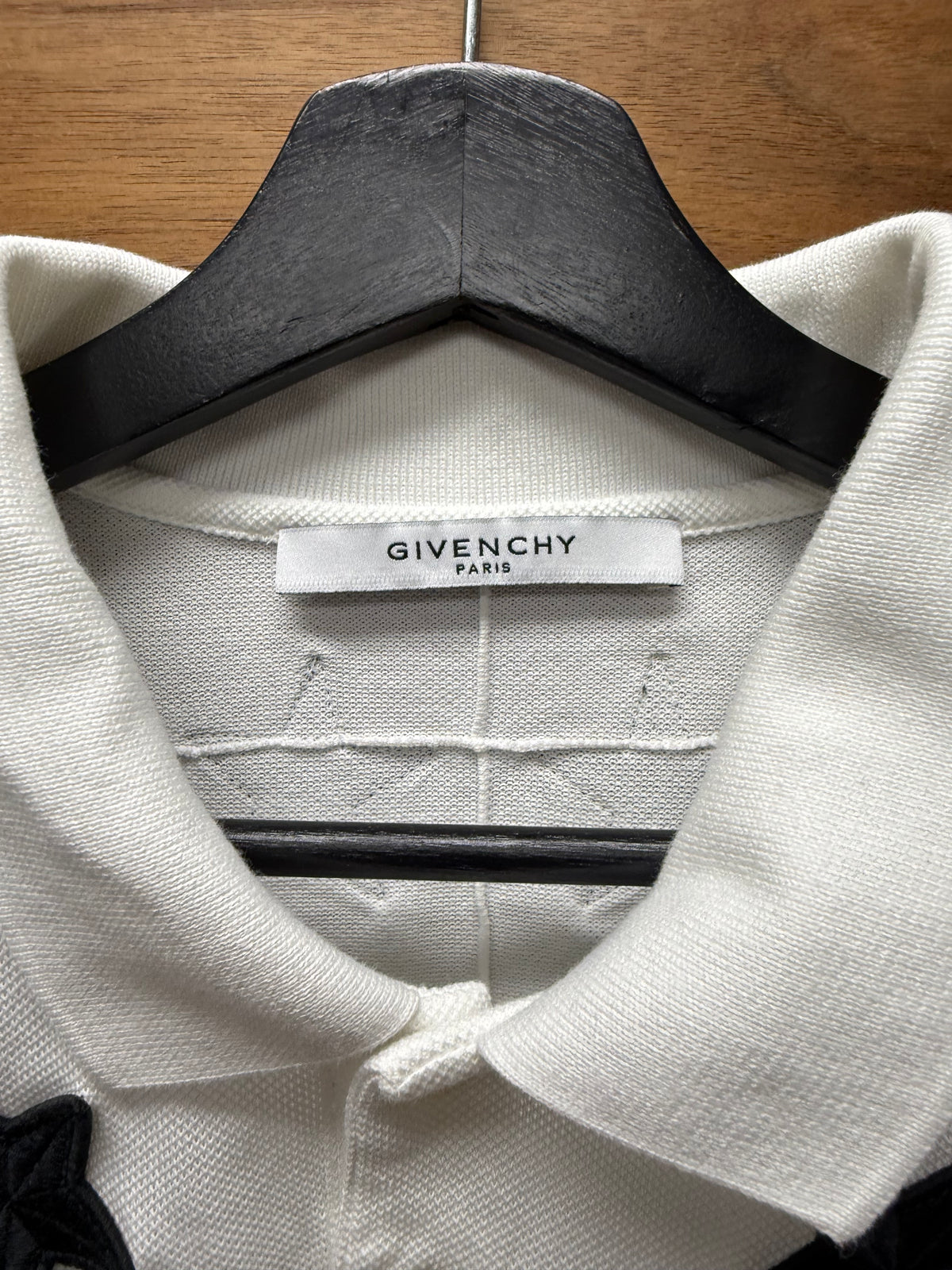 Givenchy ‘Star Patch’ White/Black Embroidered Cotton Polo