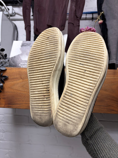 Rick Owens Mainline Black/Milk ‘Vans’ Leather Low Top Sneakers