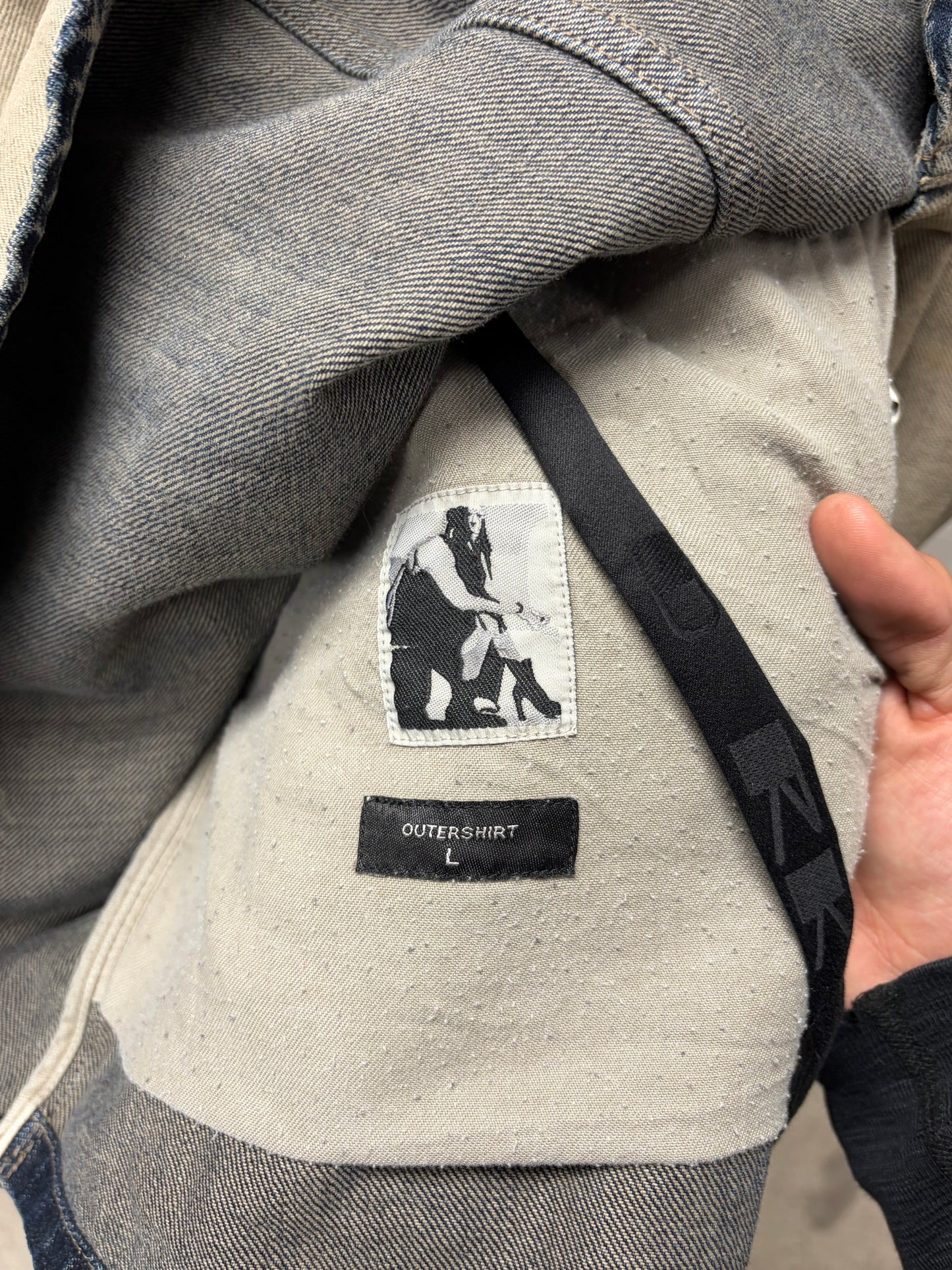 Rick Owens DRKSHDW Mineral/Pearl Oversized Denim ‘Overshirt’