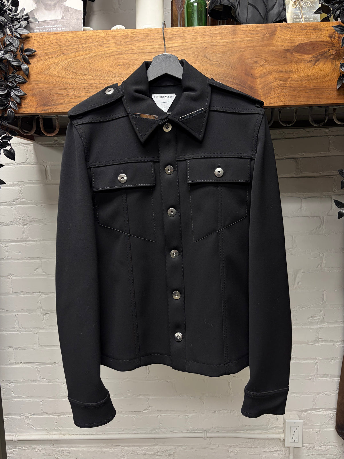 Bottega Veneta ‘Double Calvary’ Black Wool Military Inspired Jacket