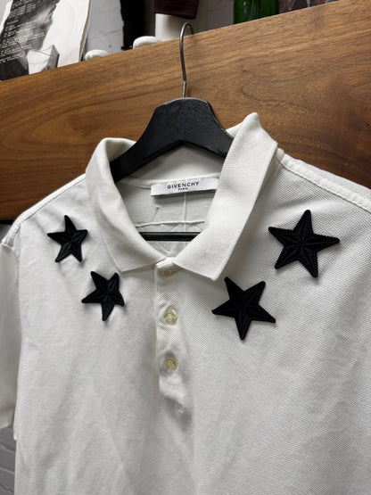 Givenchy ‘Star Patch’ White/Black Embroidered Cotton Polo