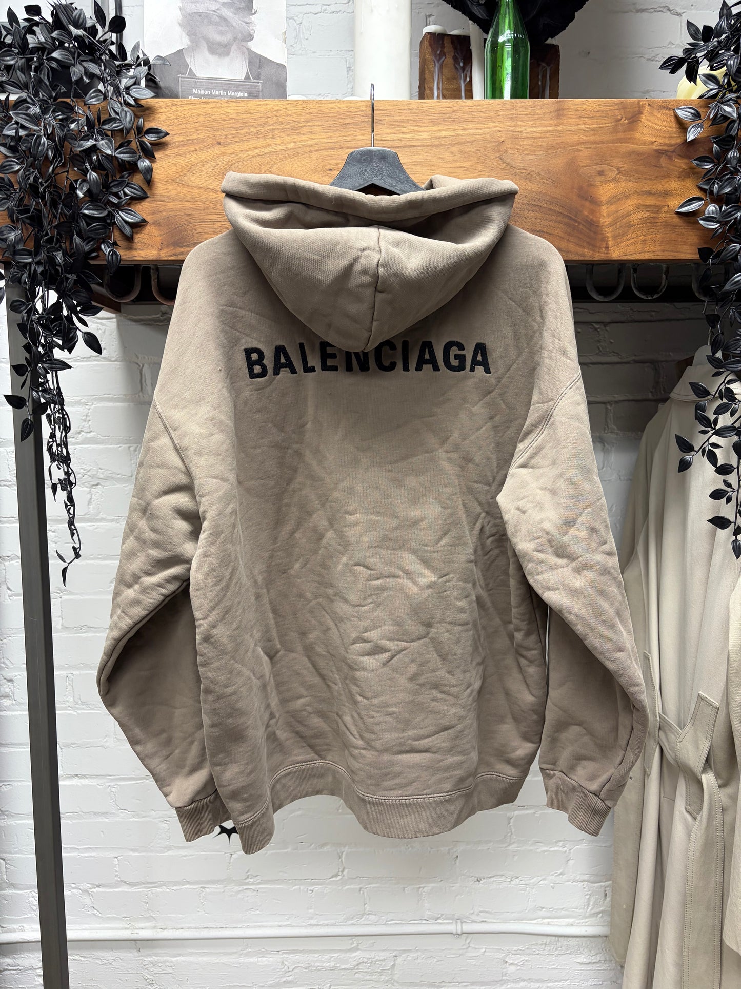 2022 Balenciaga Brown/Black Embroidered Logo Hoodie