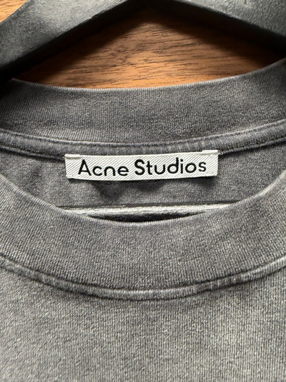 Acne Studios ‘Patch Logo’ Stone Washed Grey Oversized T-Shirt