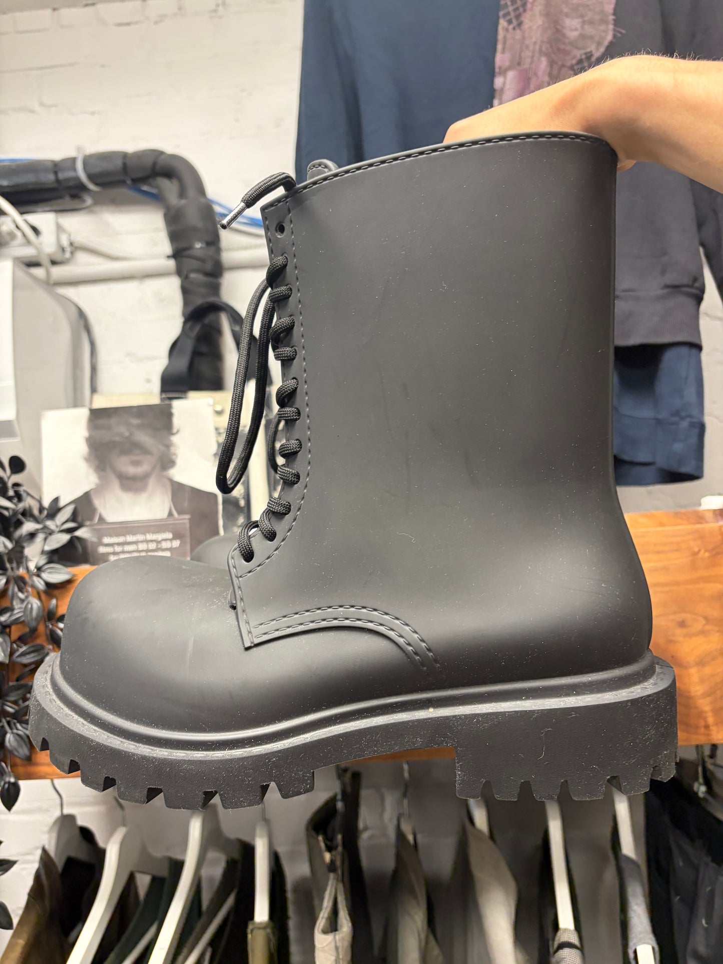 Balenciaga ‘Steroid’ Lace Up Black Oversized Combat Boots