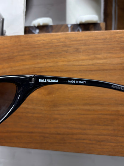 Balenciaga ‘Runner Cat’ Glossy Black Wraparound Sunglasses