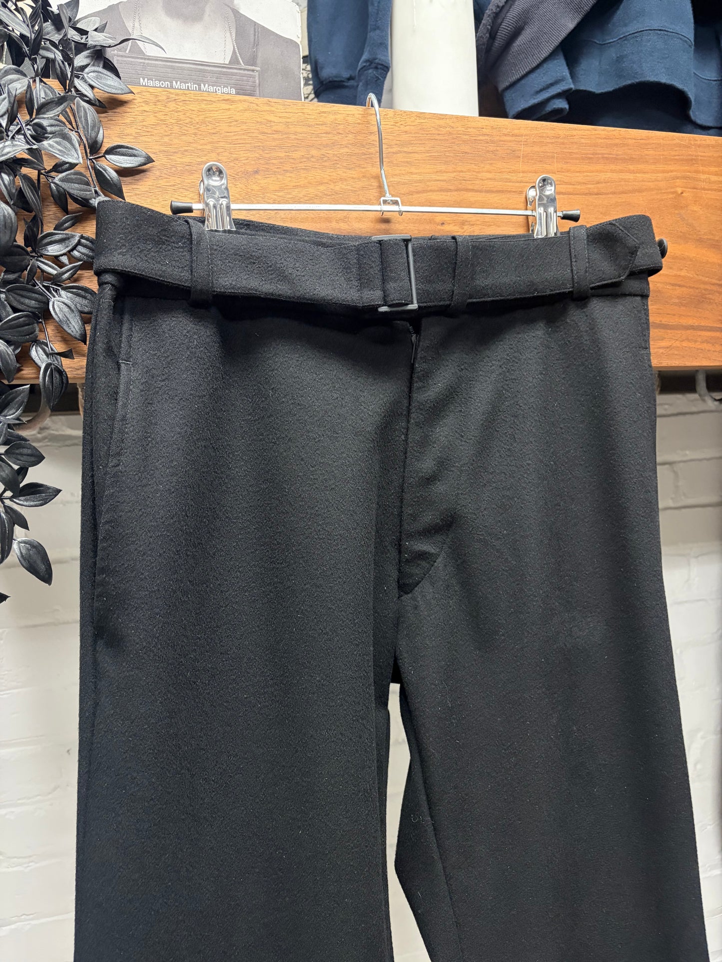 Kiko Kostadinov x Mckintosh Belted Black Low Rise Cashmere Pants