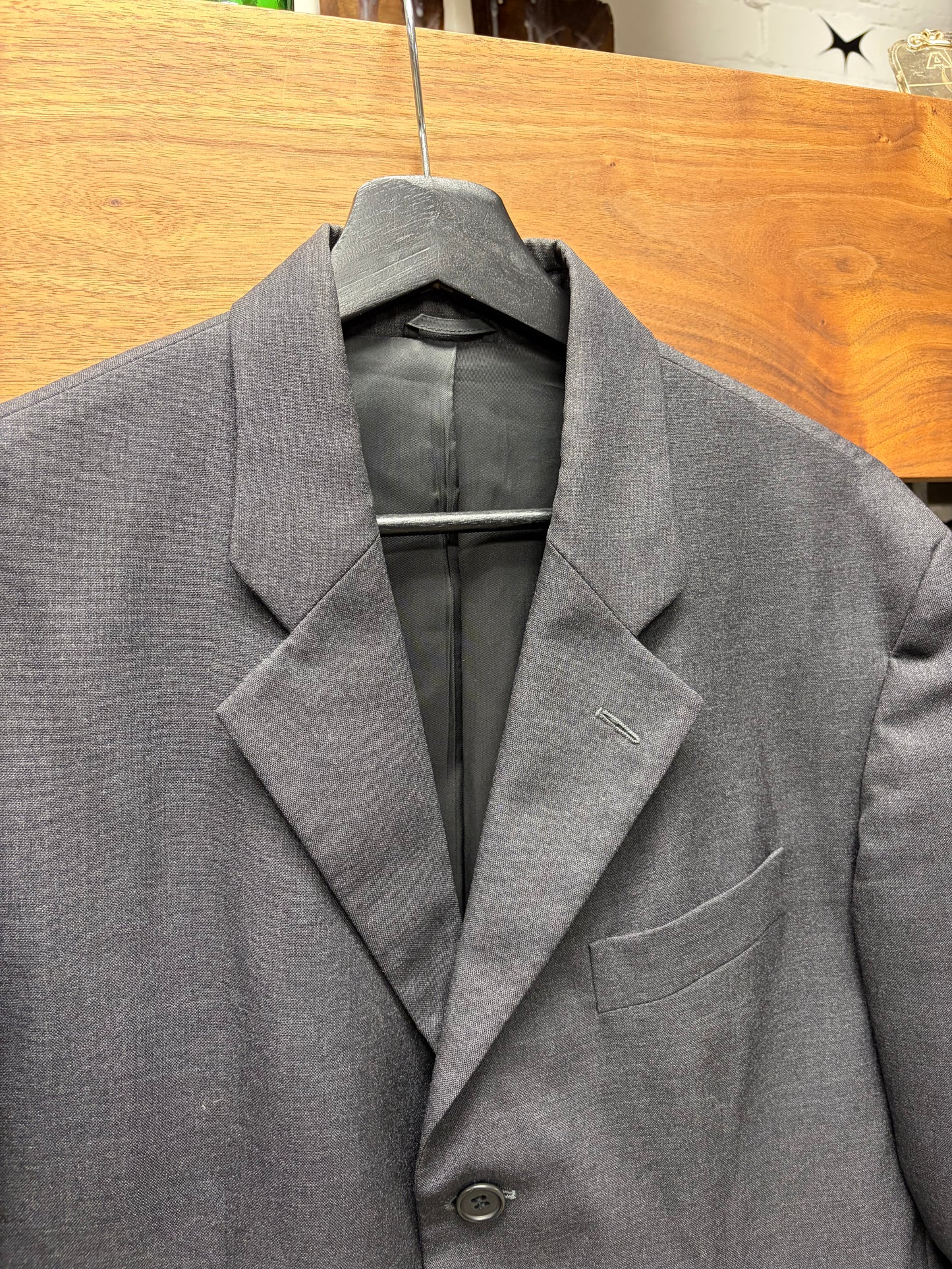 Vintage Helmut Lang Charcoal Grey Cotton Blazer