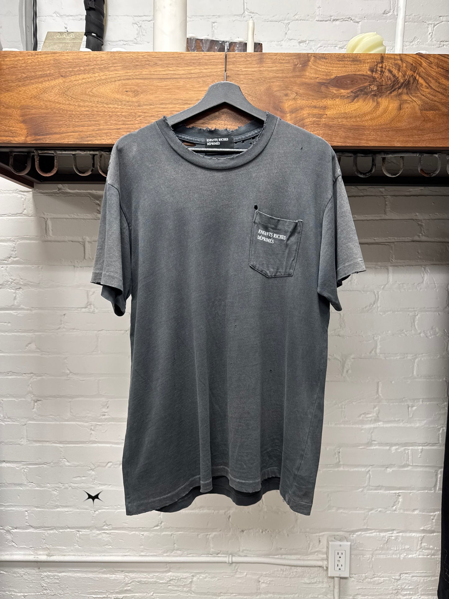 Enfants Riches Deprimes Pocket Logo Distressed T-Shirt