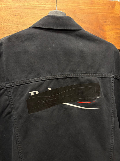 Balenciaga ‘Gaffer Tape’ Campaign Logo Oversized Black Denim Trucker Jacket