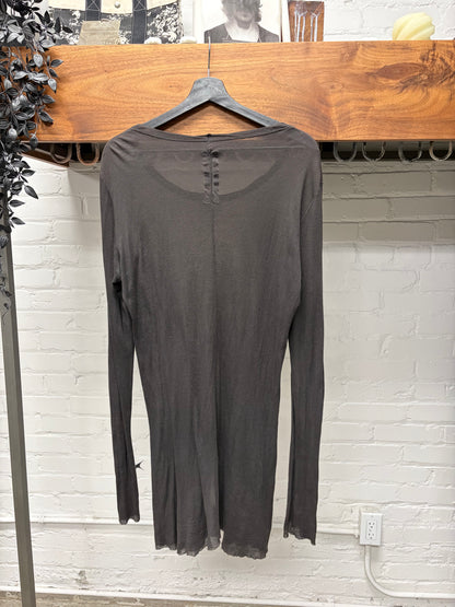 AW2014 Rick Owens ‘Moody’ Black Semi-Sheer Long Sleeve Shirt