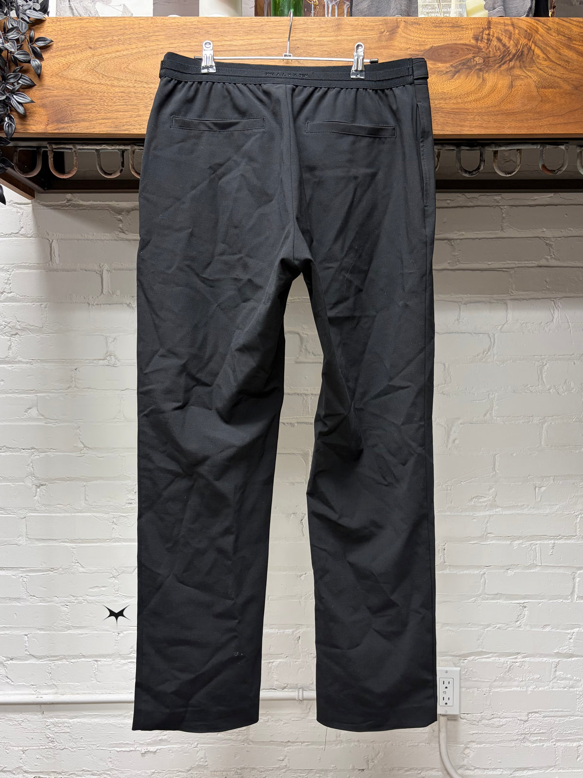 1017 Alyx 9SM ‘Roller Buckle Belt’ Black Wide Leg Trousers