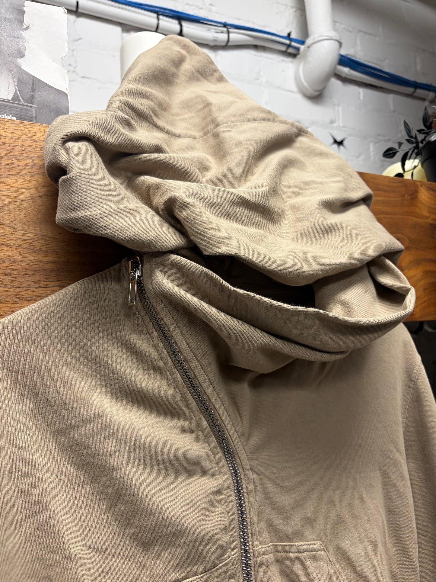 Rick Owens ‘Mountain’ Dirty Pearl Zip-Up Hoodie