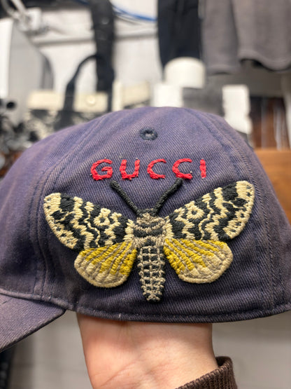 Gucci Sun Faded Embroidered ‘Butterfly’ Strap-Back Baseball Cap
