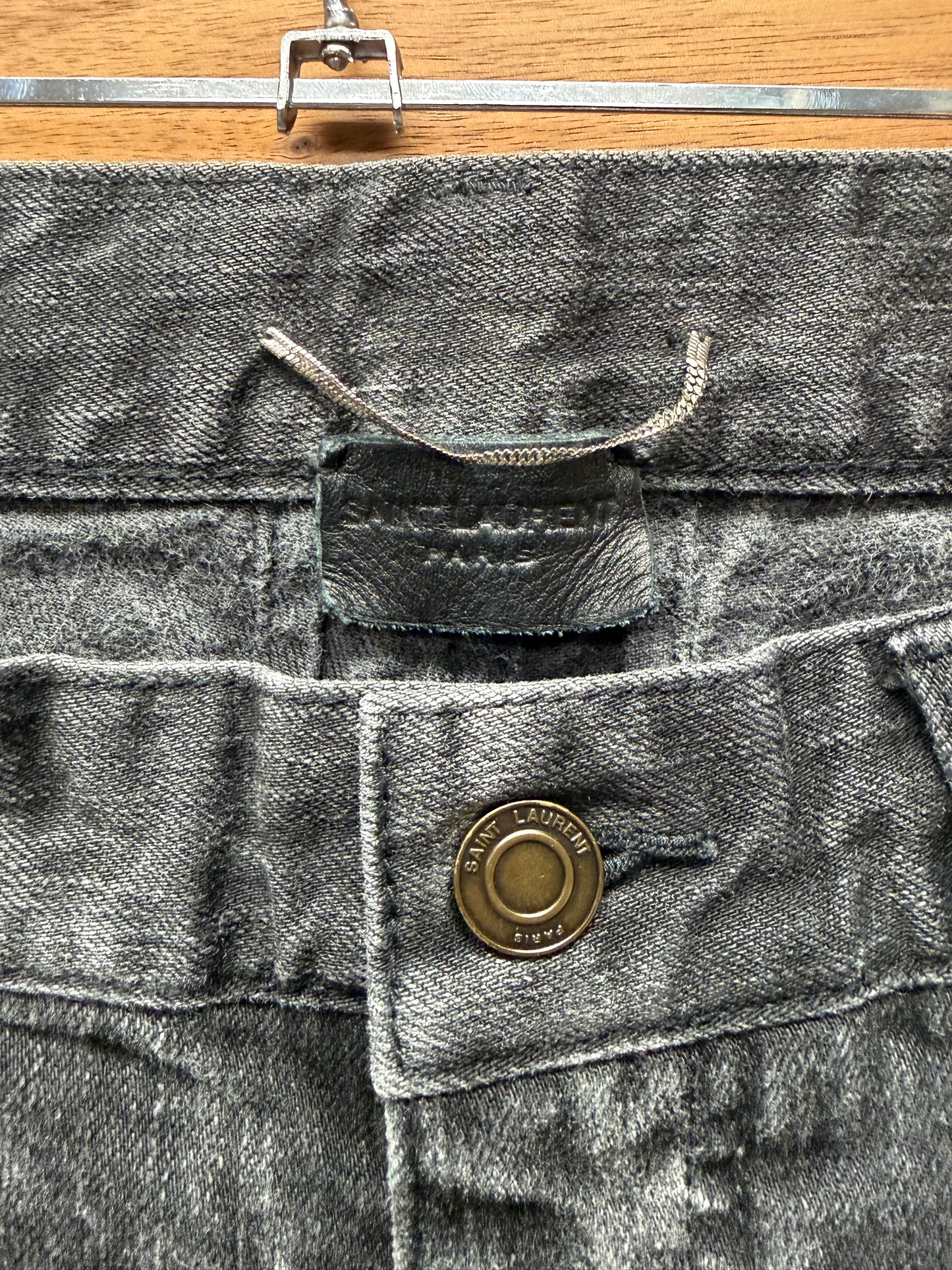 2015 Saint Laurent by Hedi Slimane ‘Stone Wash’ Grey D02 Skinny Jeans