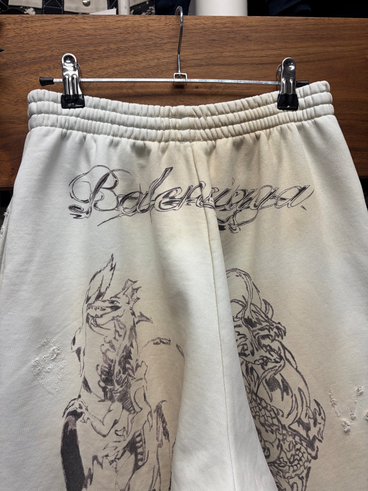 SS2024 Balenciaga ‘Tattoo’ Baggy Wide Cut Distressed Sweat Pants