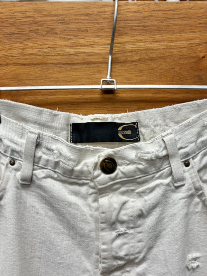 Roberto Cavalli ‘Cut/Slash/Pull’ Inspired White Skinny Jeans