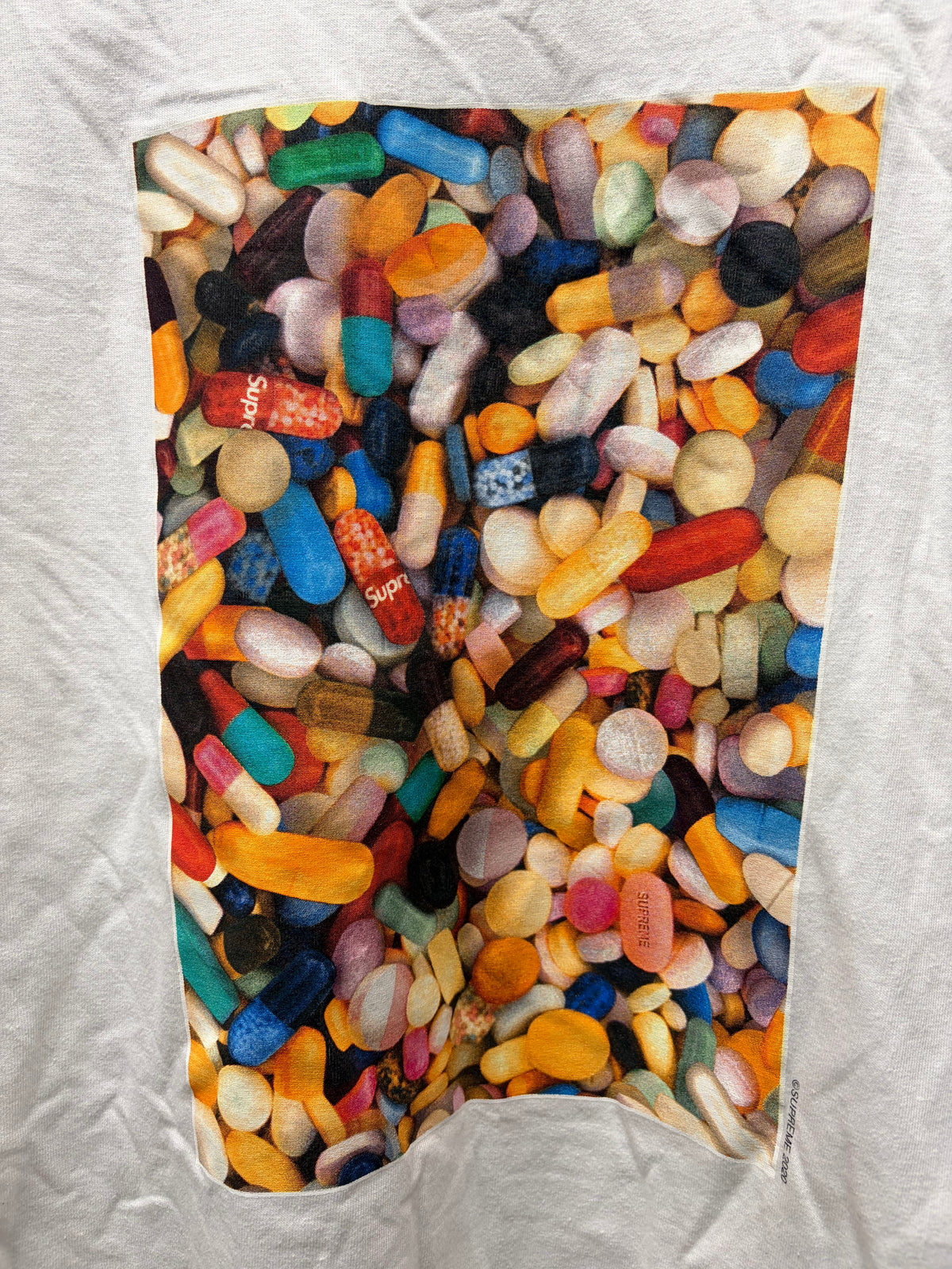 AW2020 Supreme ‘Pills’ White Photo Graphic T-Shirt