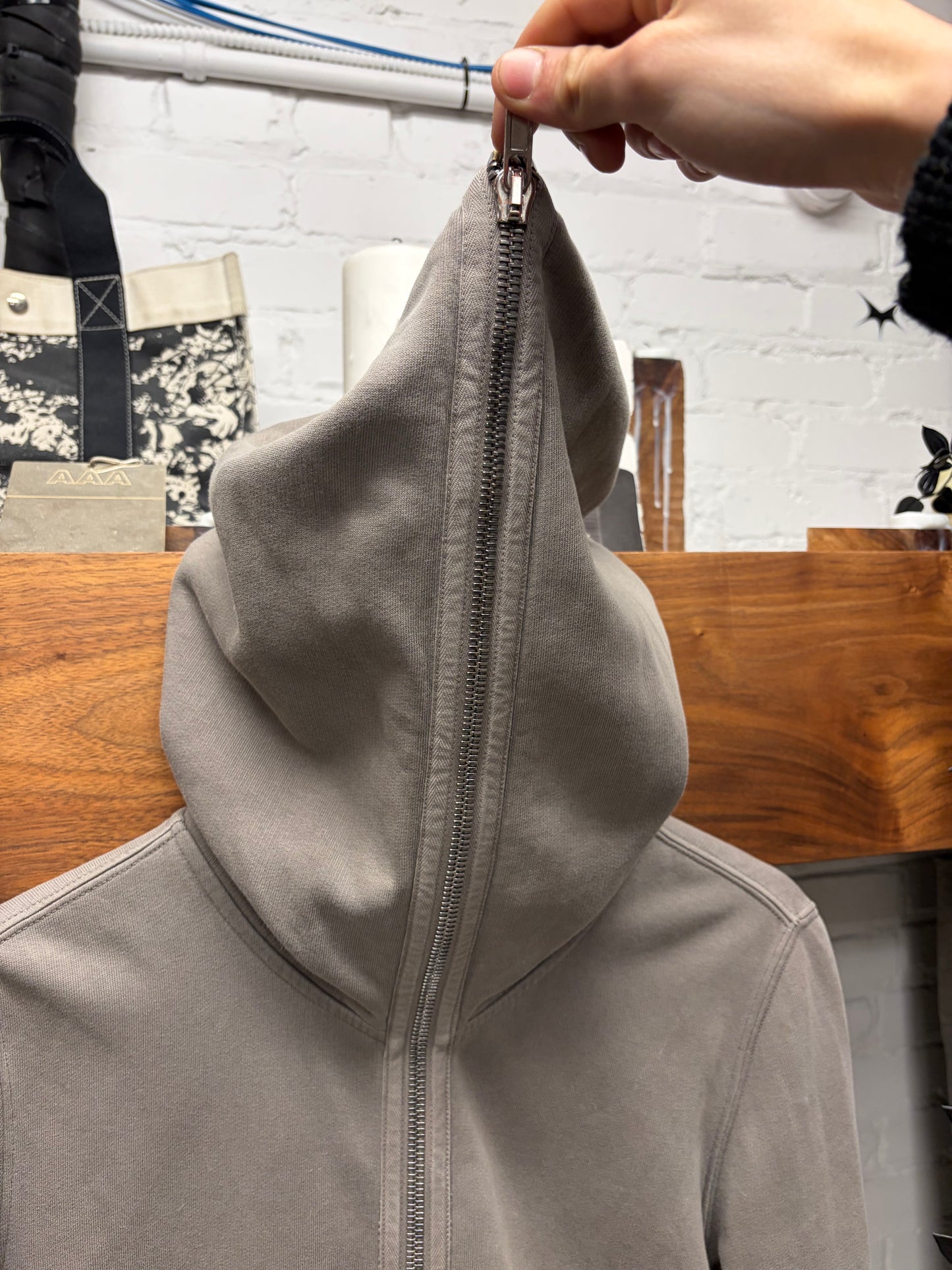 Rick Owens DRKSHDW ‘Gimp’ Dust Full Zip-Up Cotton Hoodie