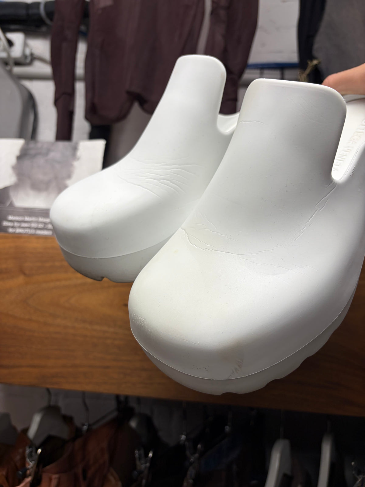 Bottega Veneta White ‘Flash’ Slip-On Clogs