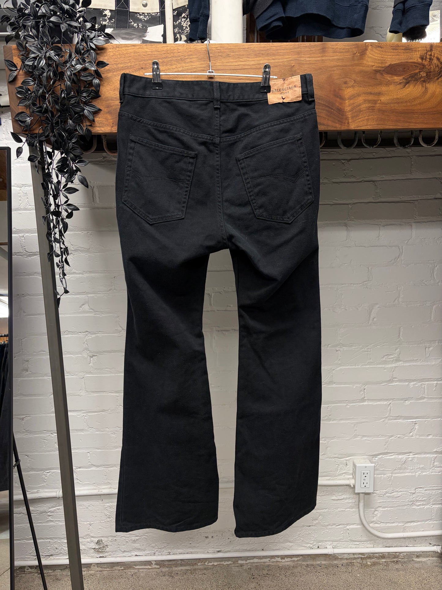 2024 Balenciaga ‘Flat Black’ Flared Cut Denim