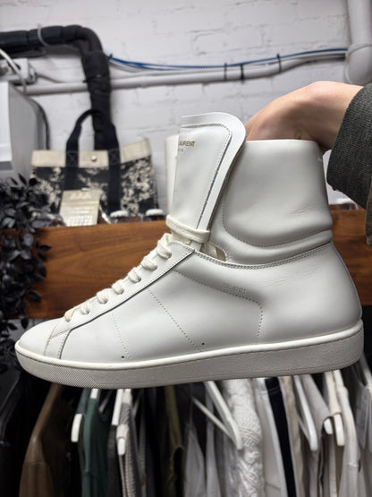 Saint Laurent ‘SL/10H’ White Leather Court High Top Sneakers