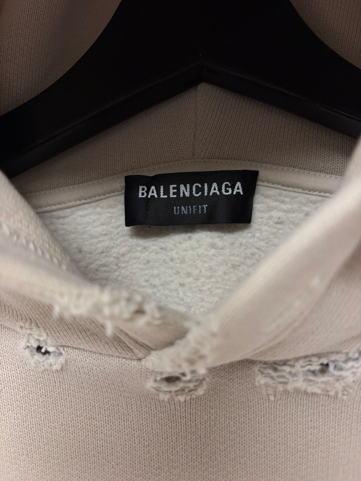 2021 Balenciaga ‘Your Ad Here’ Distressed Cream Cotton Pullover Graphic Hoodie