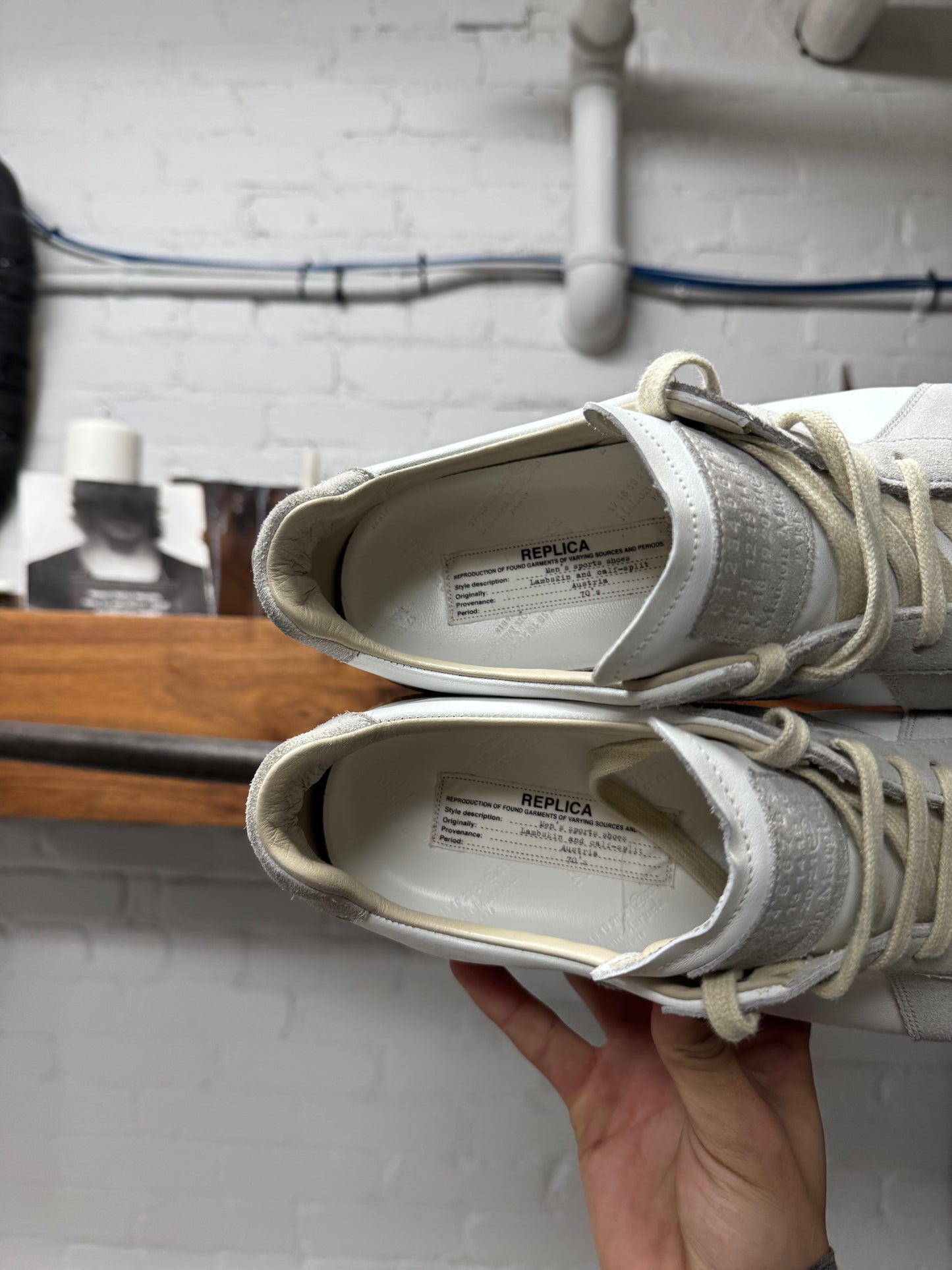 Maison Margiela Replica ‘G.A.T’ White/Gum Sole Low Top Sneakers