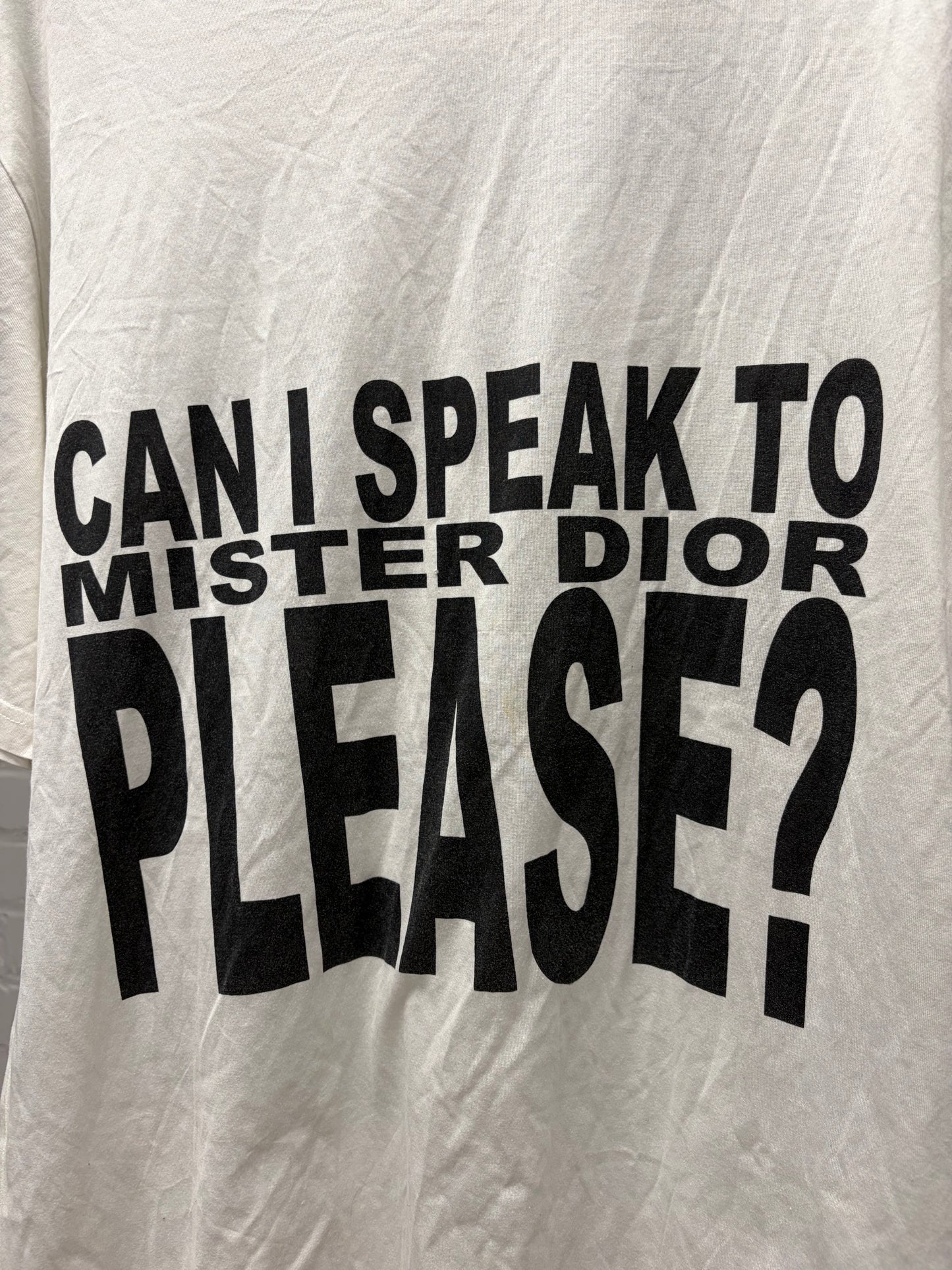 SS2009 Dior Homme ‘Mister Dior’ Oversized White Slogan T-Shirt