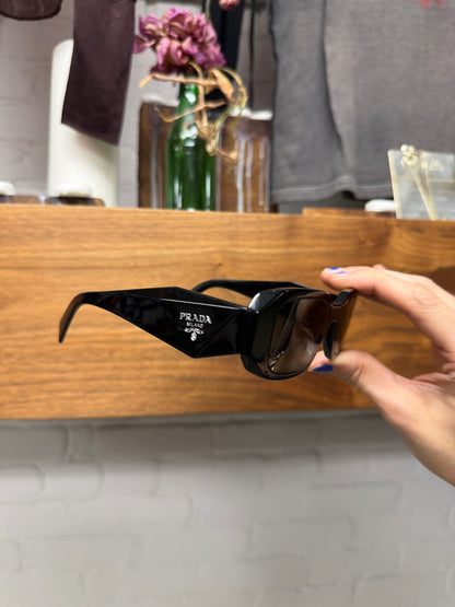 Prada ‘Symbole’ PR 17WS Black Glossy Acetate Sunglasses