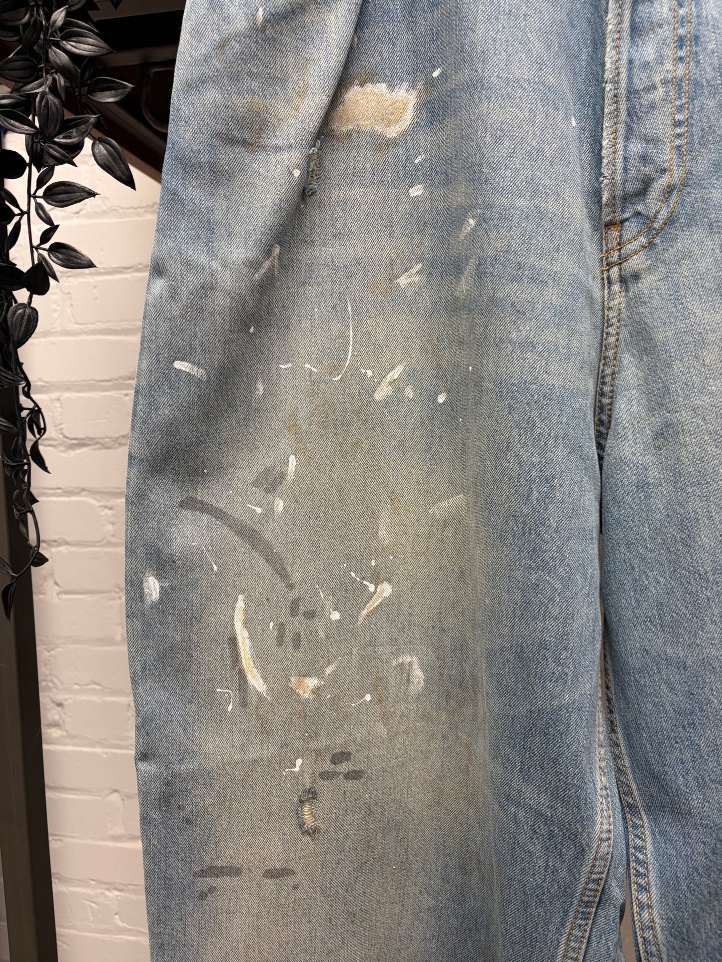 Acne Studios ‘2023F’ Super Baggy Paint Splattered Blue Oversized Denim