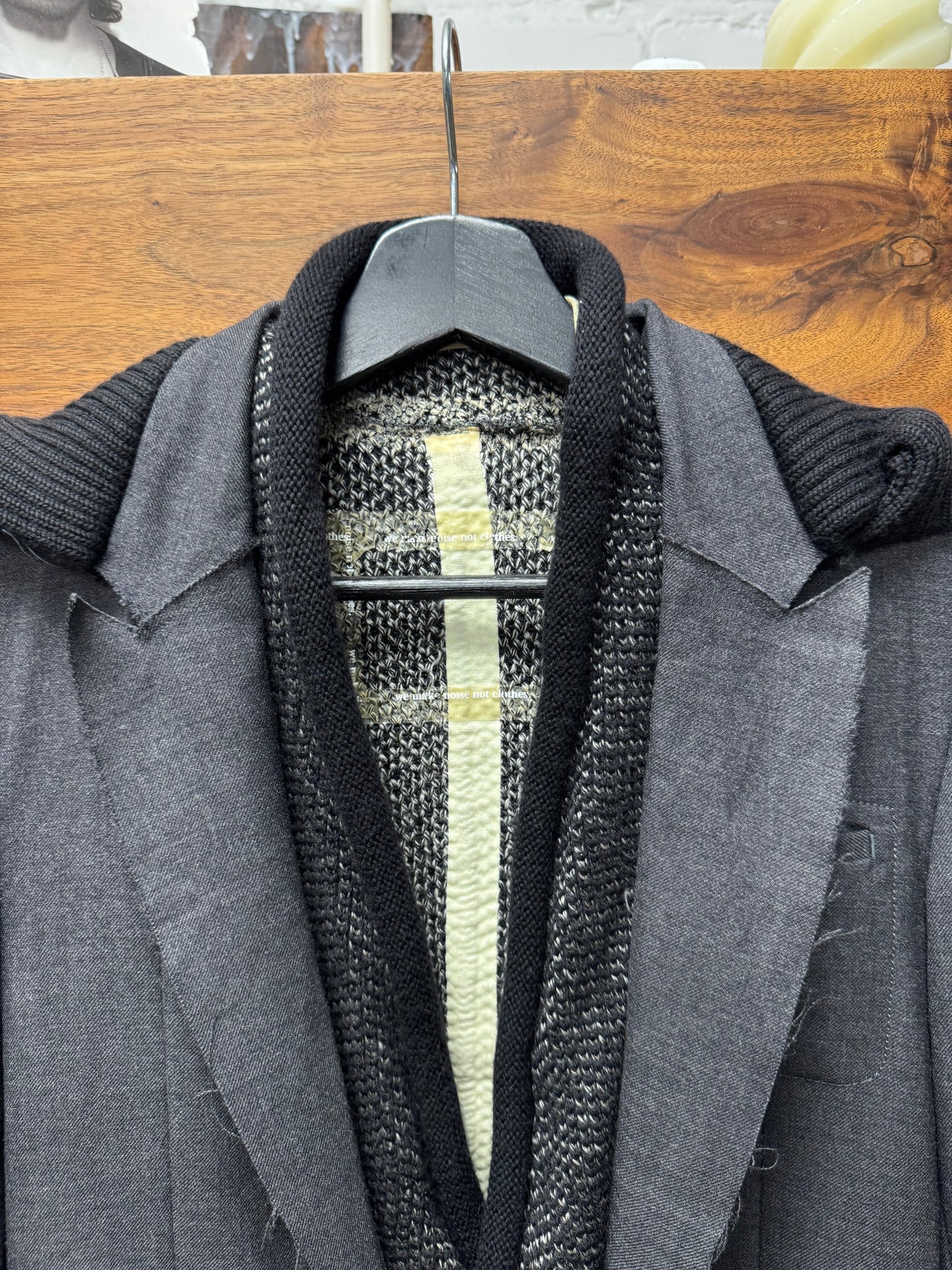AW2009 Undercover Layered Wool Collar Hybrid Blazer