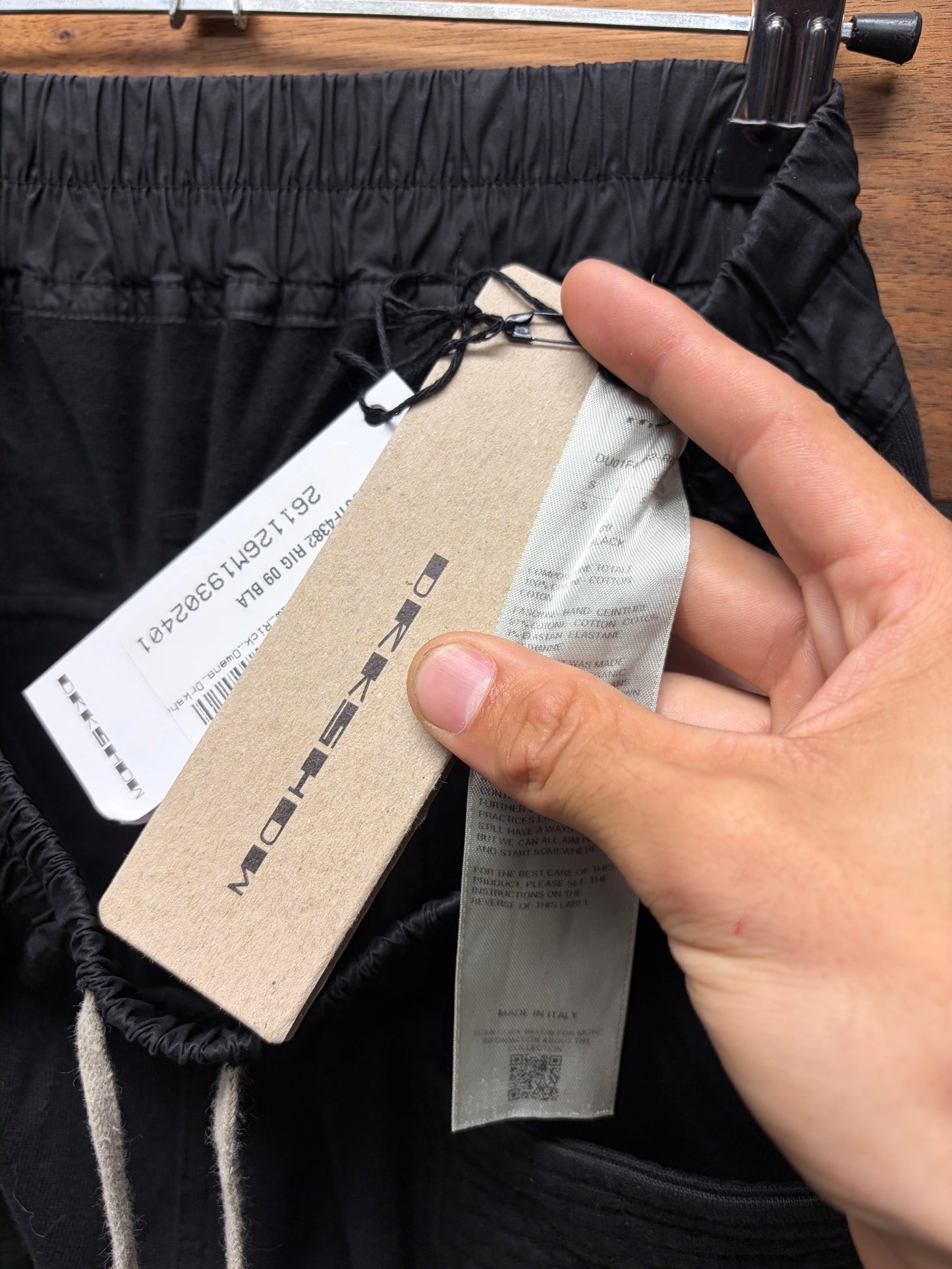 Rick Owens DRKSHDW ‘Creatch’ Black Drop Crotch Pod Shorts