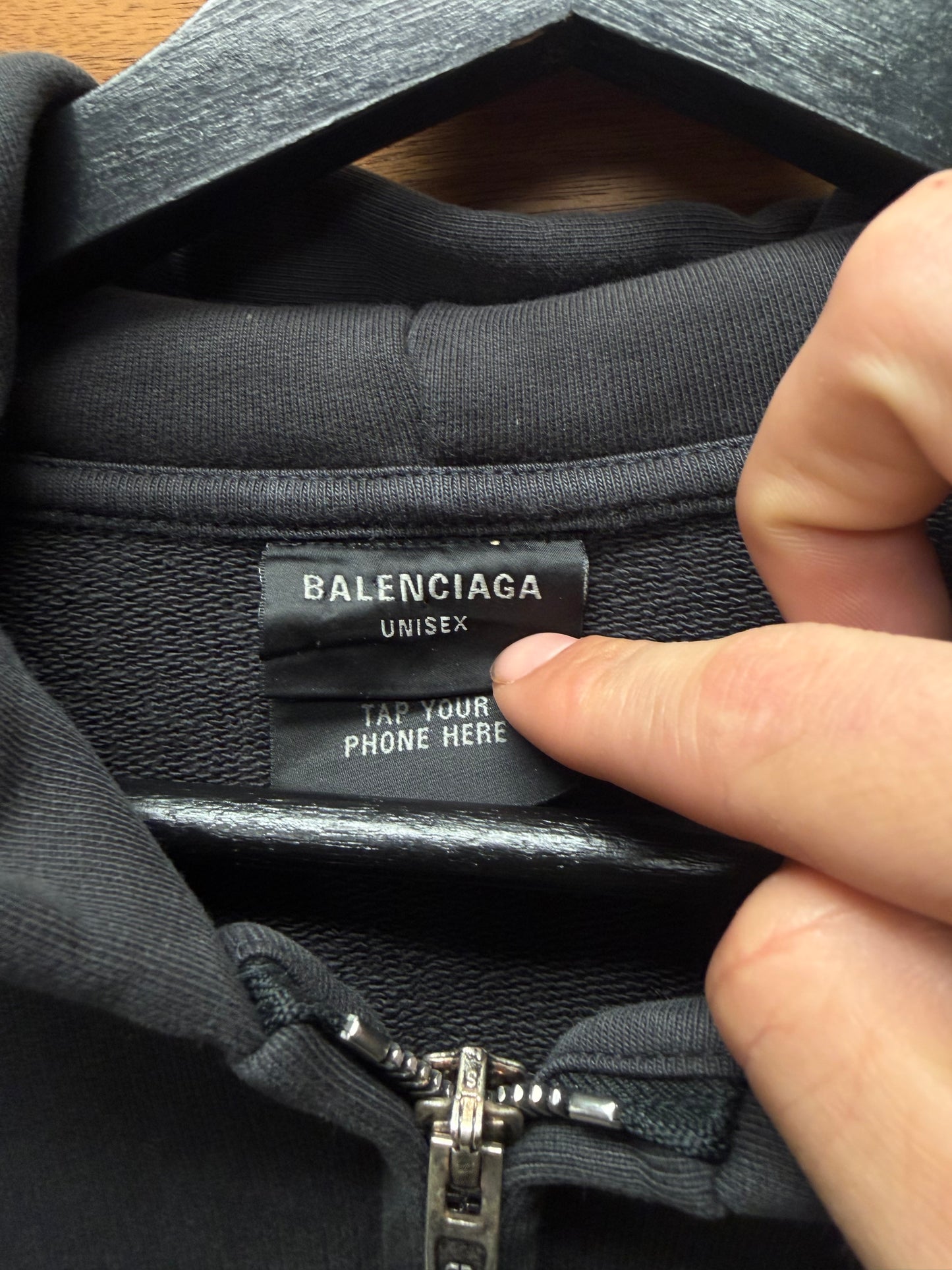 AW2024 Balenciaga x EBay Faded Black Zip-Up Hoodie