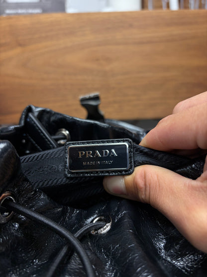 Prada ‘Softlooks’ Black Leather Full Size Backpack