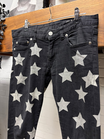 2015 Saint Laurent by Hedi Slimane ‘D01’ Star Print Black Skinny Jeans