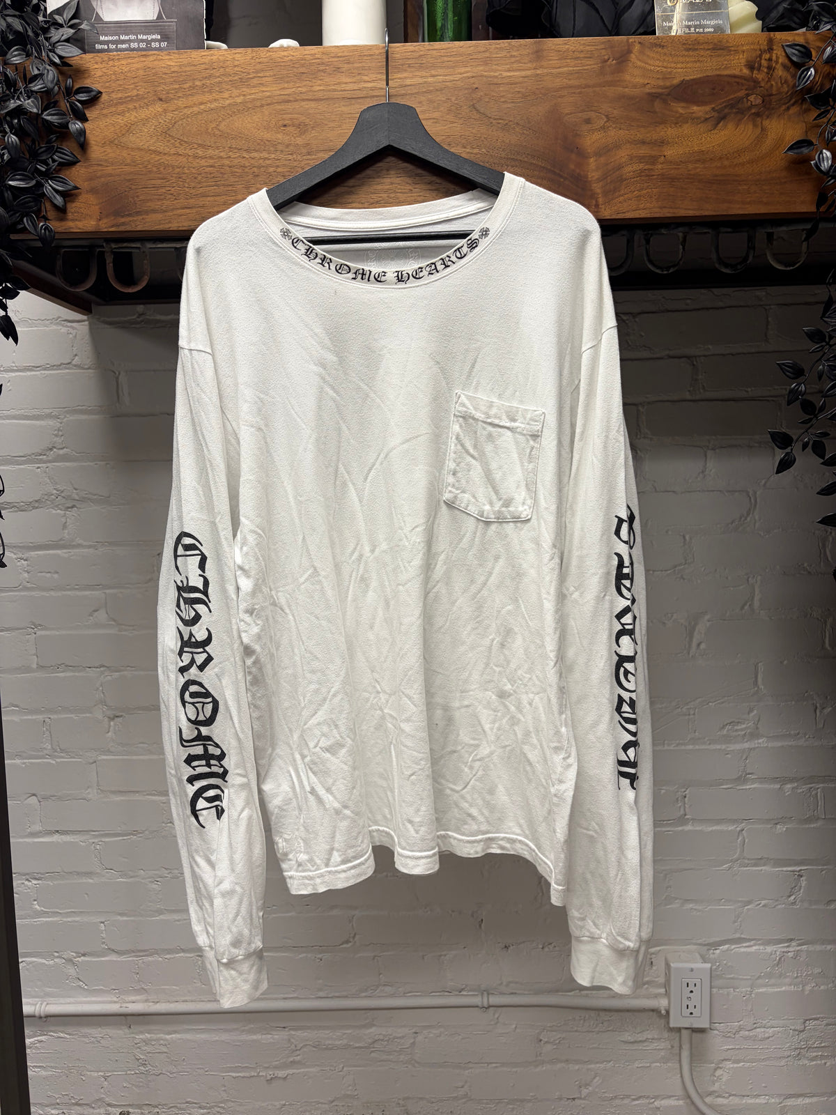 Chrome Hearts ‘Scroll Neck’ White Long Sleeve T-Shirt