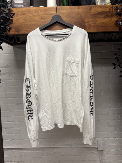 Chrome Hearts ‘Scroll Neck’ White Long Sleeve T-Shirt