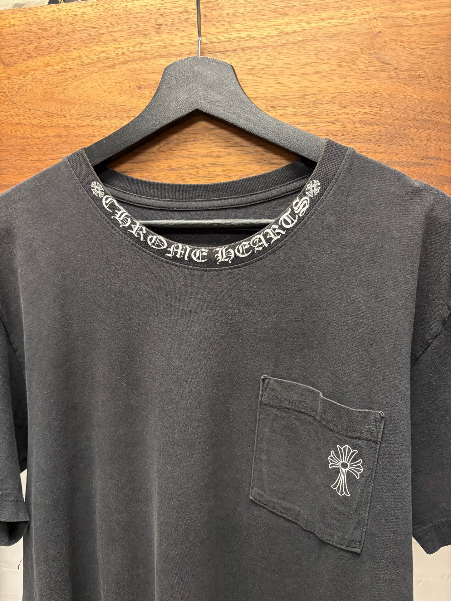 Vintage Chrome Hearts ‘Script Logo’ / Cross Back Faded Black Graphic T-Shirt