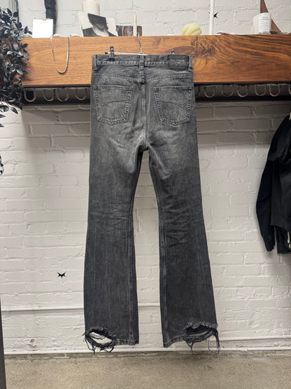 AW2022 Balenciaga ‘Lost Tapes’ Washed Grey Flared Leg Denim
