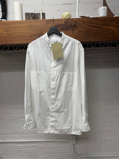 Yohji Yamamoto Pour Homme ‘Mandarin Collar’ White Button Down Shirt