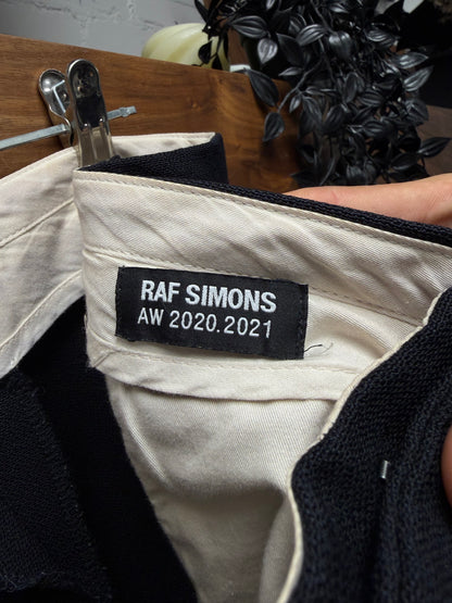 AW2020 Raf Simons Slim Cut Black Cotton Formal Trousers