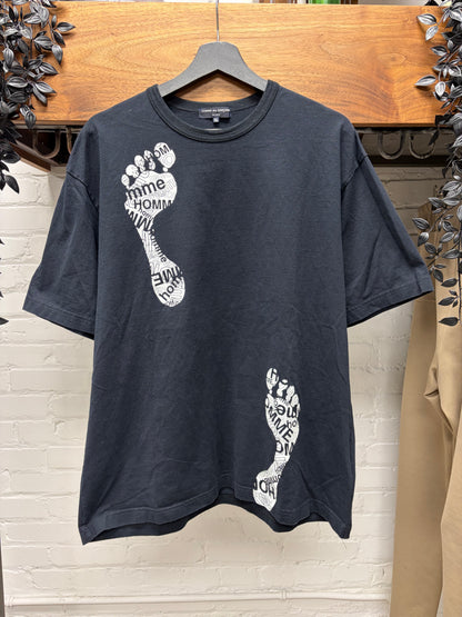 2022 Comme Des Garçons ‘Footprint Logo’ Black Short Sleeve T-Shirt