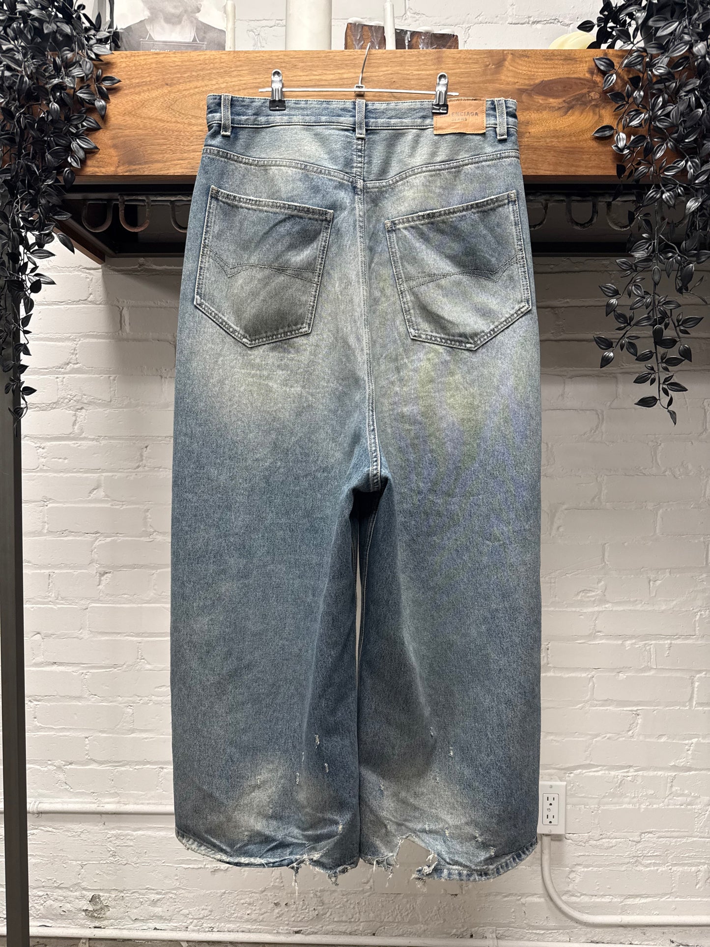 2024 Balenciaga ‘Washed Blue’ Baggy Wide Leg Denim