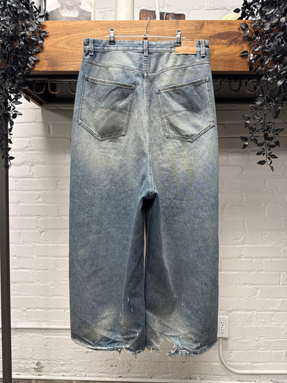 2024 Balenciaga ‘Washed Blue’ Baggy Wide Leg Denim